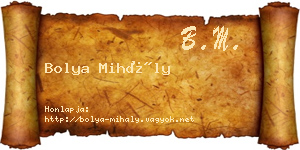 Bolya Mihály névjegykártya