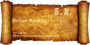 Bolya Mihály névjegykártya